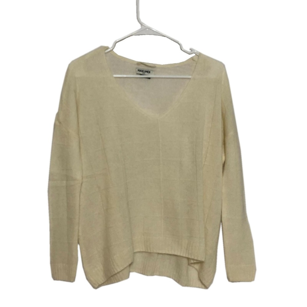 Max & Moi Paris Women Pullover Sweater Cream SZ 36